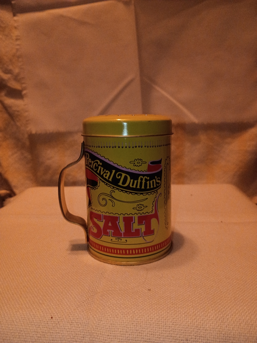 Percival Duffin's Vintage Yellow Salt Tin